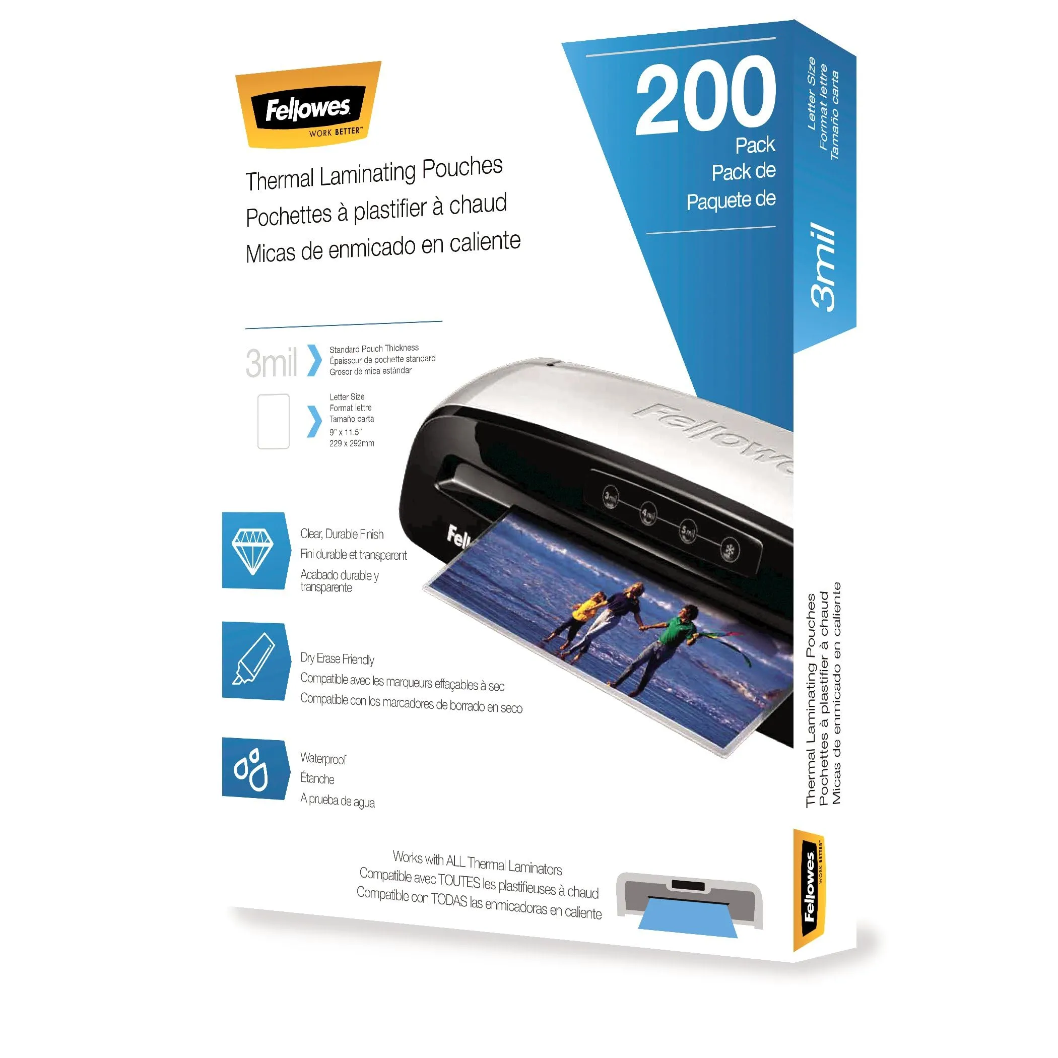 Fellowes Thermal Laminating Pouches, Letter Size 9 x 11.5 Inches