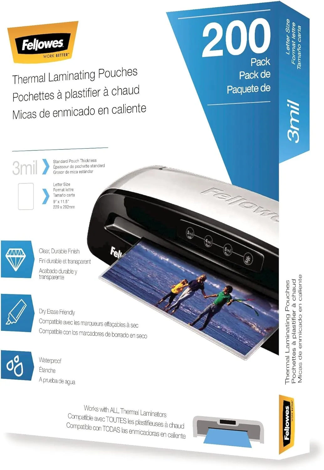 Fellowes Thermal Laminating Pouches, Letter Size 9 x 11.5 Inches