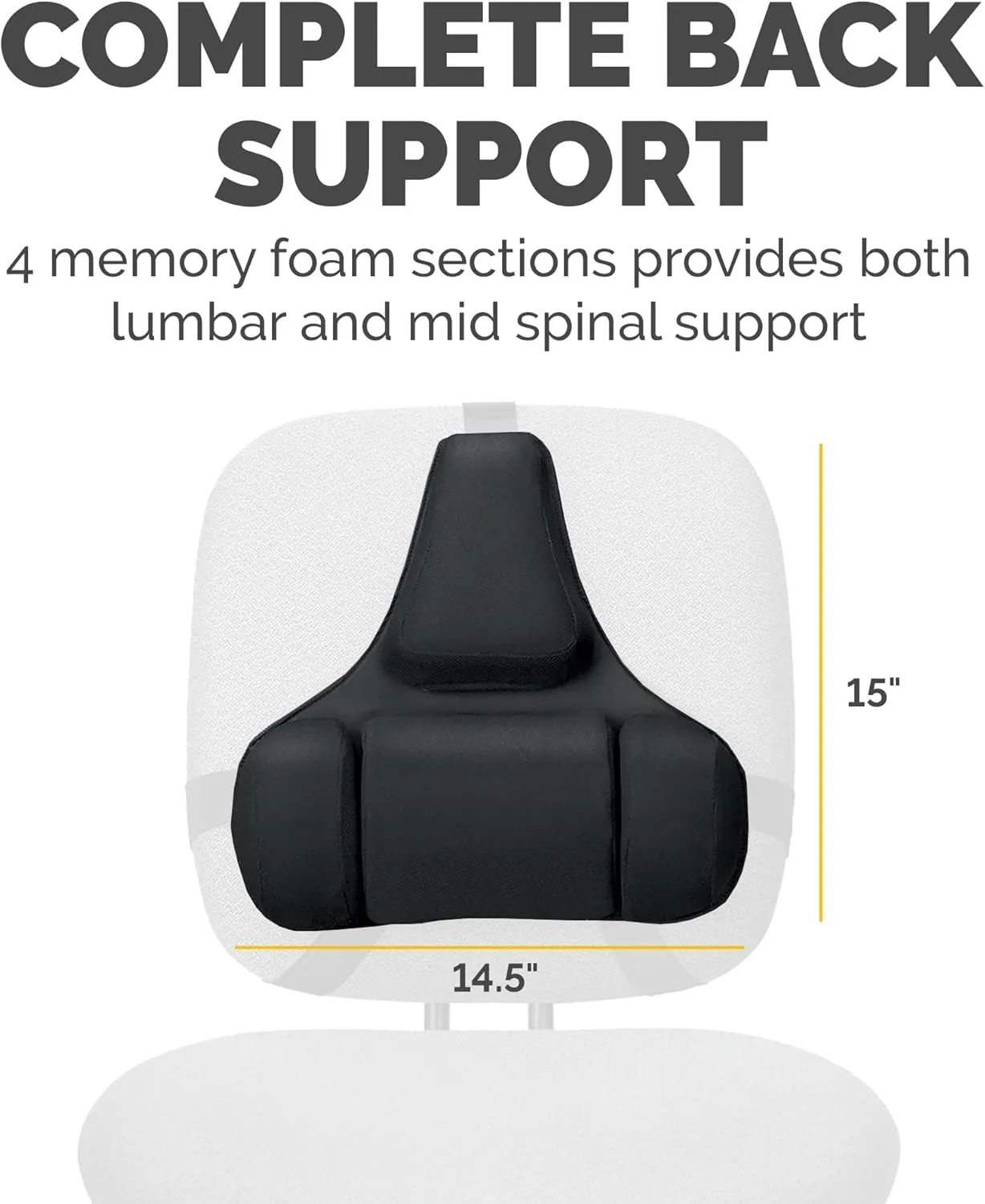 Fellowes Professional Series Back Support with Microban Protection, Black (8037601)