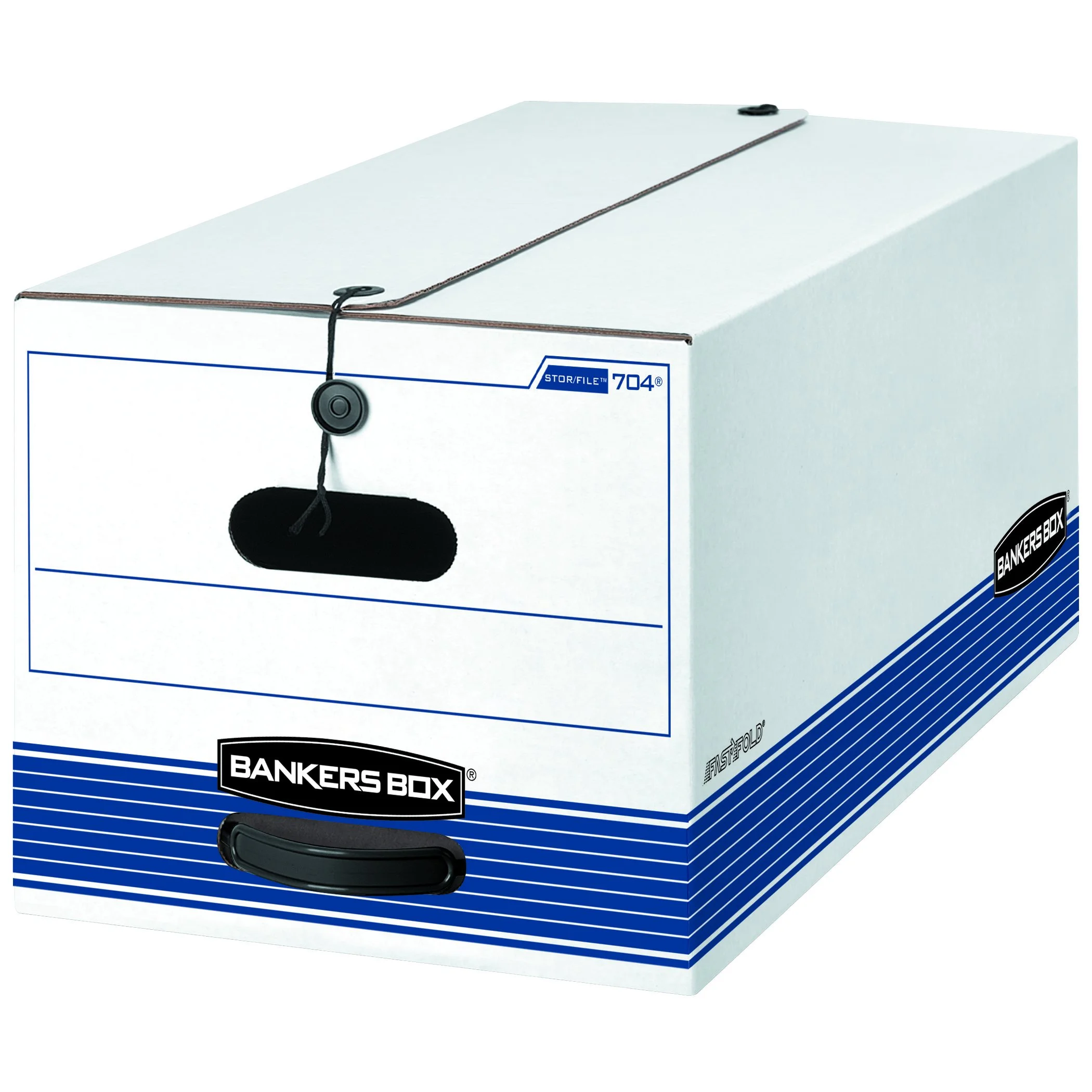Bankers Box 20 Pack STOR/FILE Medium-Duty File Storage Boxes, FastFold, String and Button, Letter, White/Blue 20-Pack