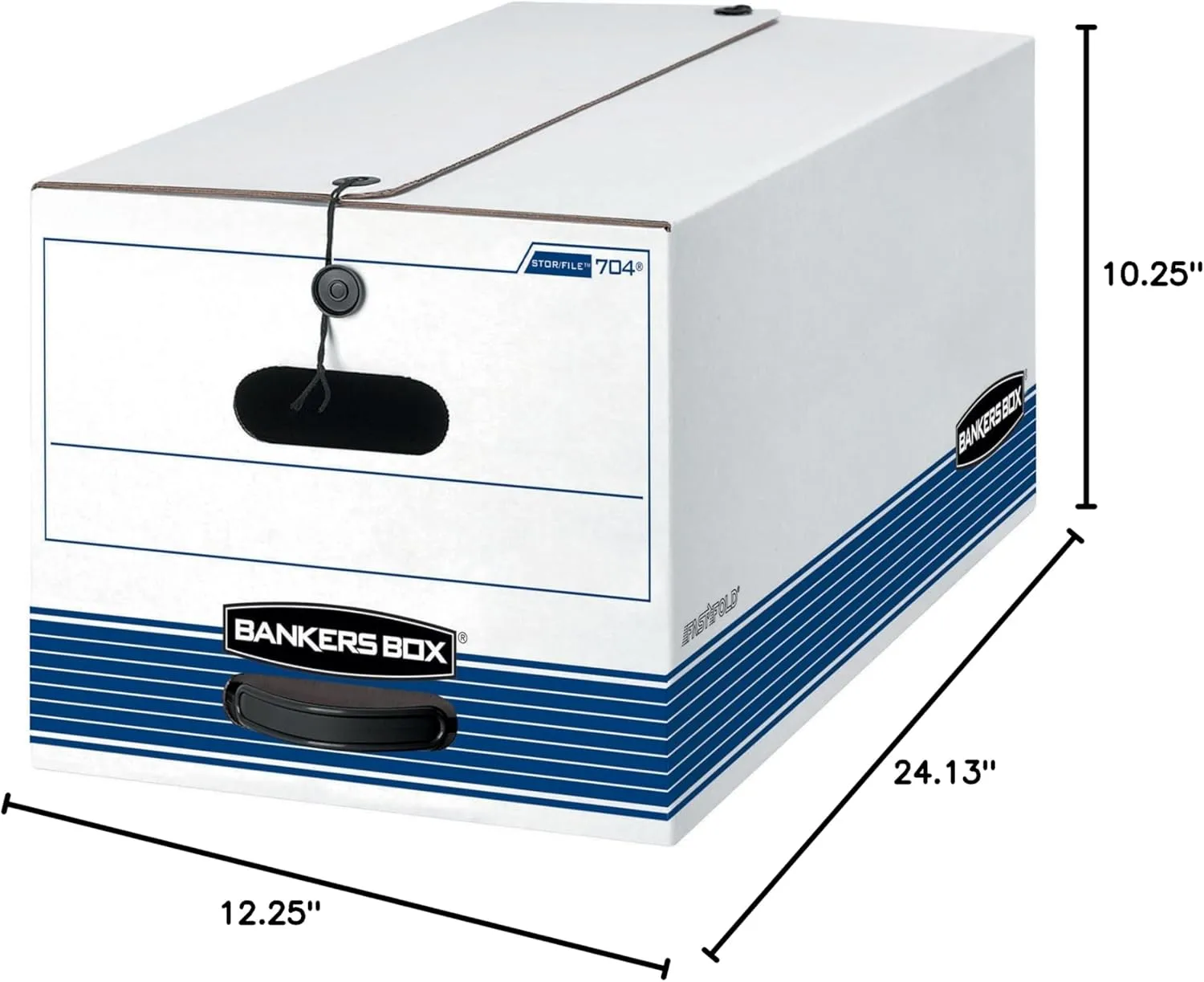 Bankers Box 20 Pack STOR/FILE Medium-Duty File Storage Boxes, FastFold, String and Button, Letter, White/Blue 20-Pack