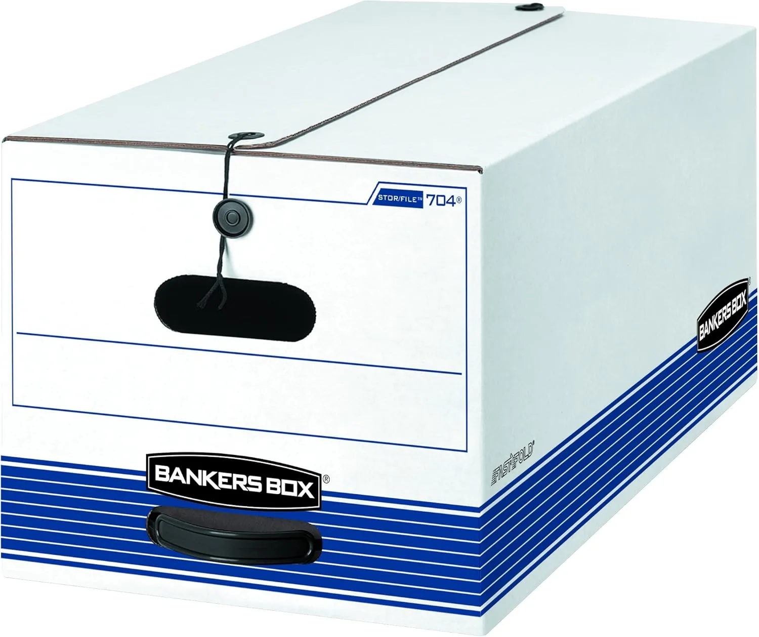 Bankers Box 20 Pack STOR/FILE Medium-Duty File Storage Boxes, FastFold, String and Button, Letter, White/Blue 20-Pack