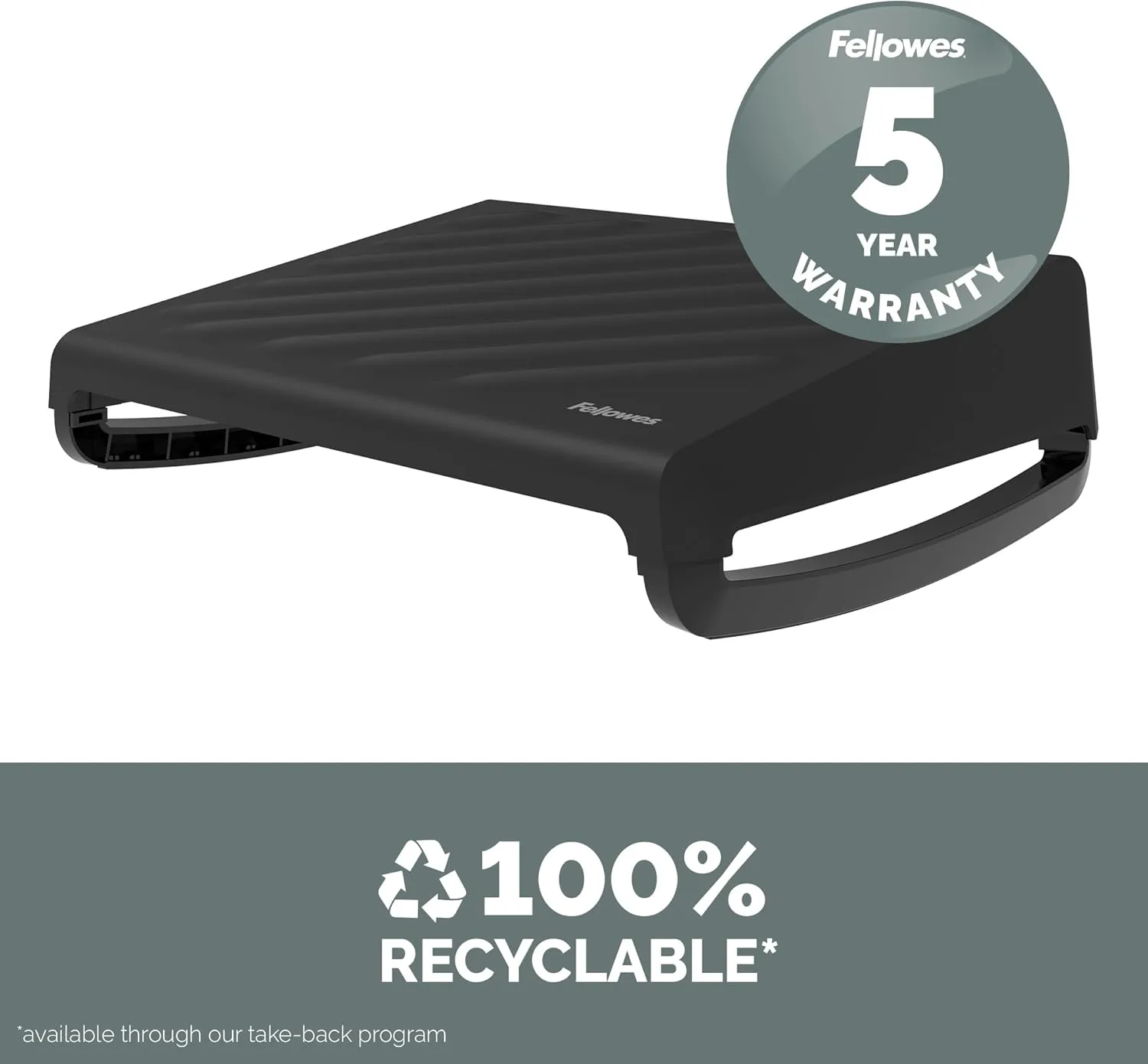 Fellowes Breyta Ergonomic Adjustable Foot Rest Black Ergonomic Footrest Breyta Black