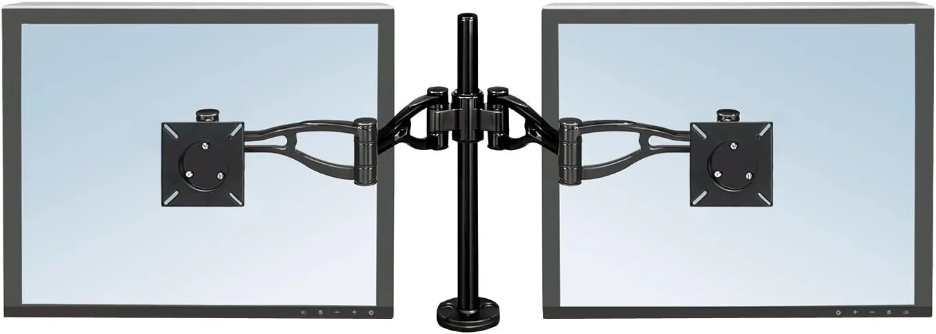 Fellowes 8041701 Professional Series Depth Adjustable Computer Monitor Stand for 2 Monitors with Dual Monitor Arms