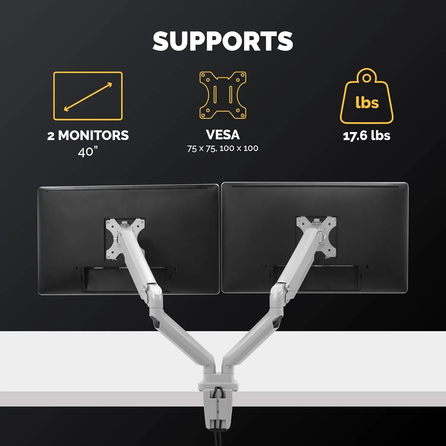 Fellowes Platinum Series Monitor Arm for 40-Inch Monitors, Full Motion, VESA Mount, USB Ports, Ergonomic