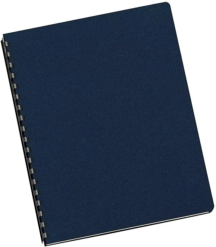 Futura Oversized Pre-Punched Presentation Covers, Plastic, Round Corners, 11.25 x 8.75, Navy, 25/Pack