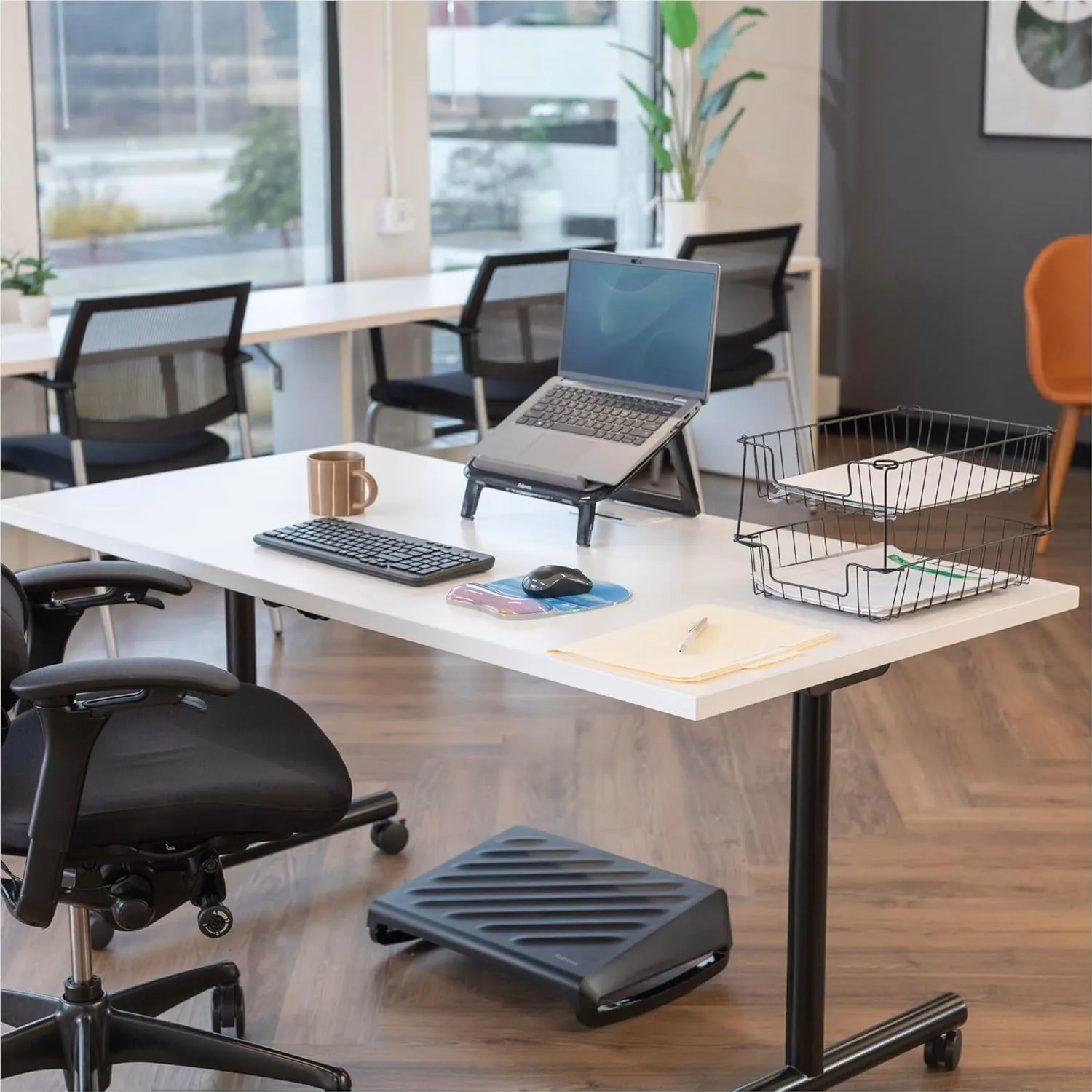 Fellowes Workstation Legal Size Wire Desk Tray, Black, 5" Deep (65112)