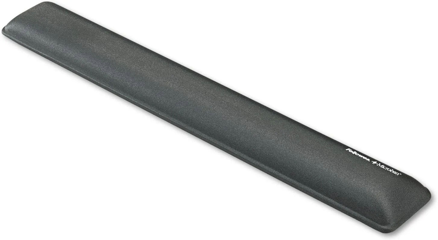 Fellowes Gel Wrist Rest with Microban Product Protection, Graphite (9175301)