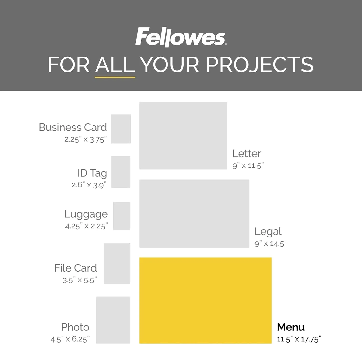 Fellowes Hot Laminating Pouches, 3 Mil, Menu Size, 50 Per Pack (52013) 3mil-50pk