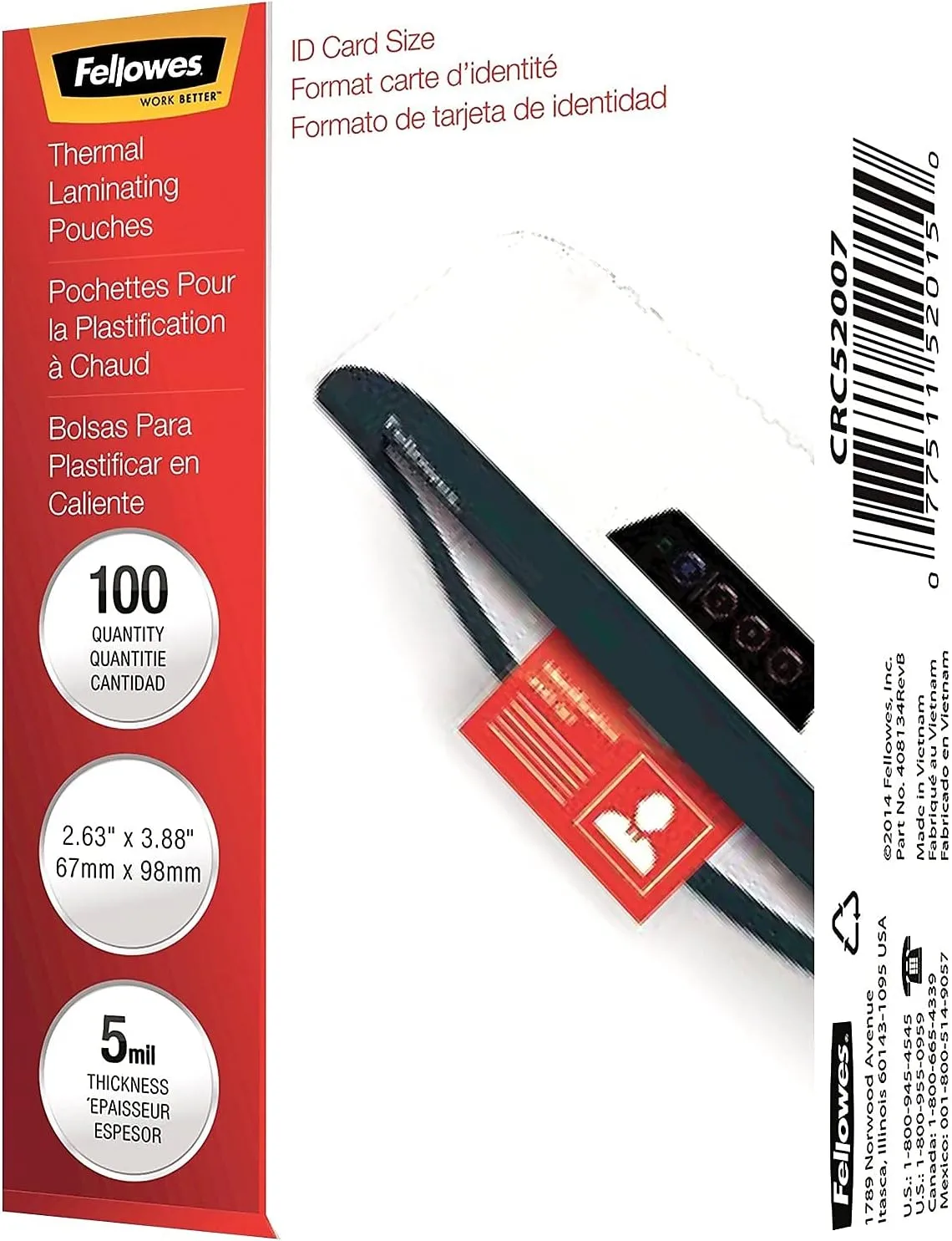 FELLOWES Hot Laminating Pouches for ID Cards