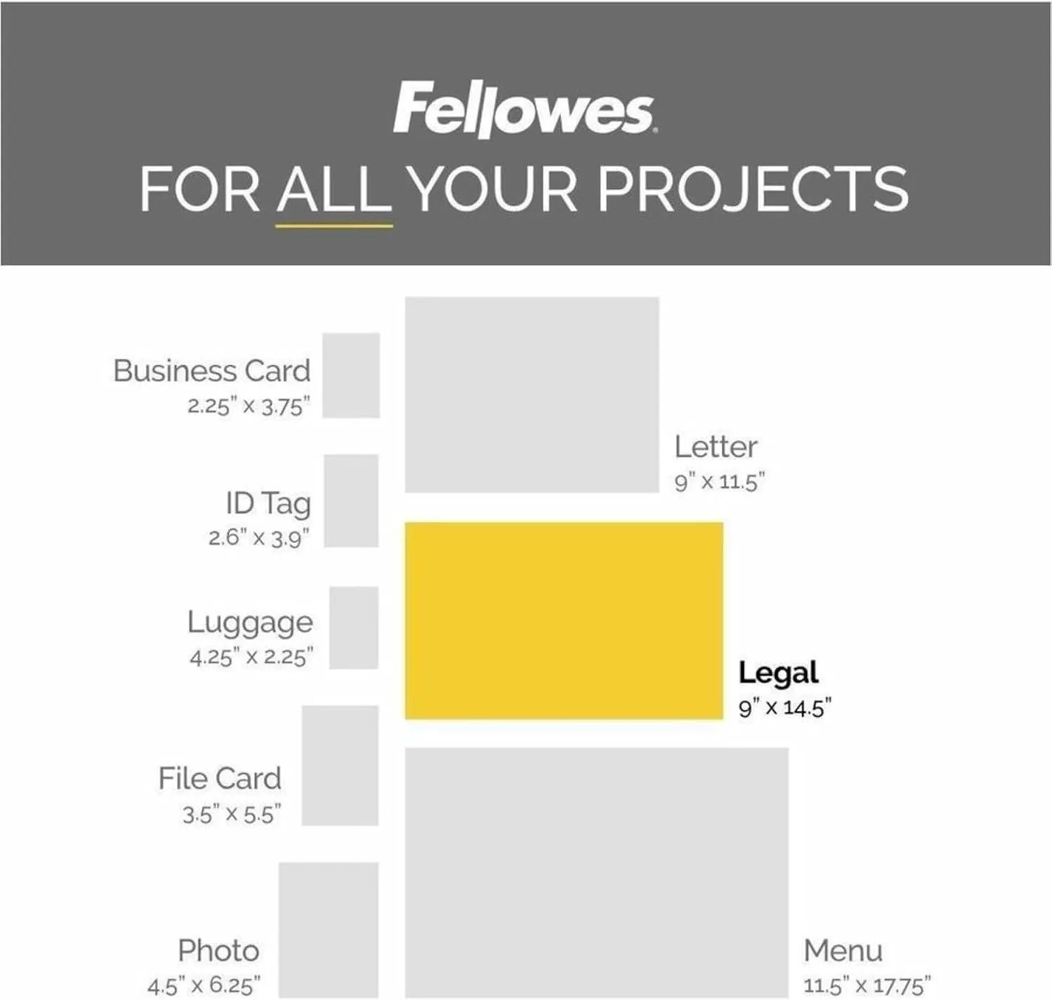 Fellowes® Laminating Pouches, 5 Mil, Legal, 9" x 14-1/2", Pack Of 100 Pouches