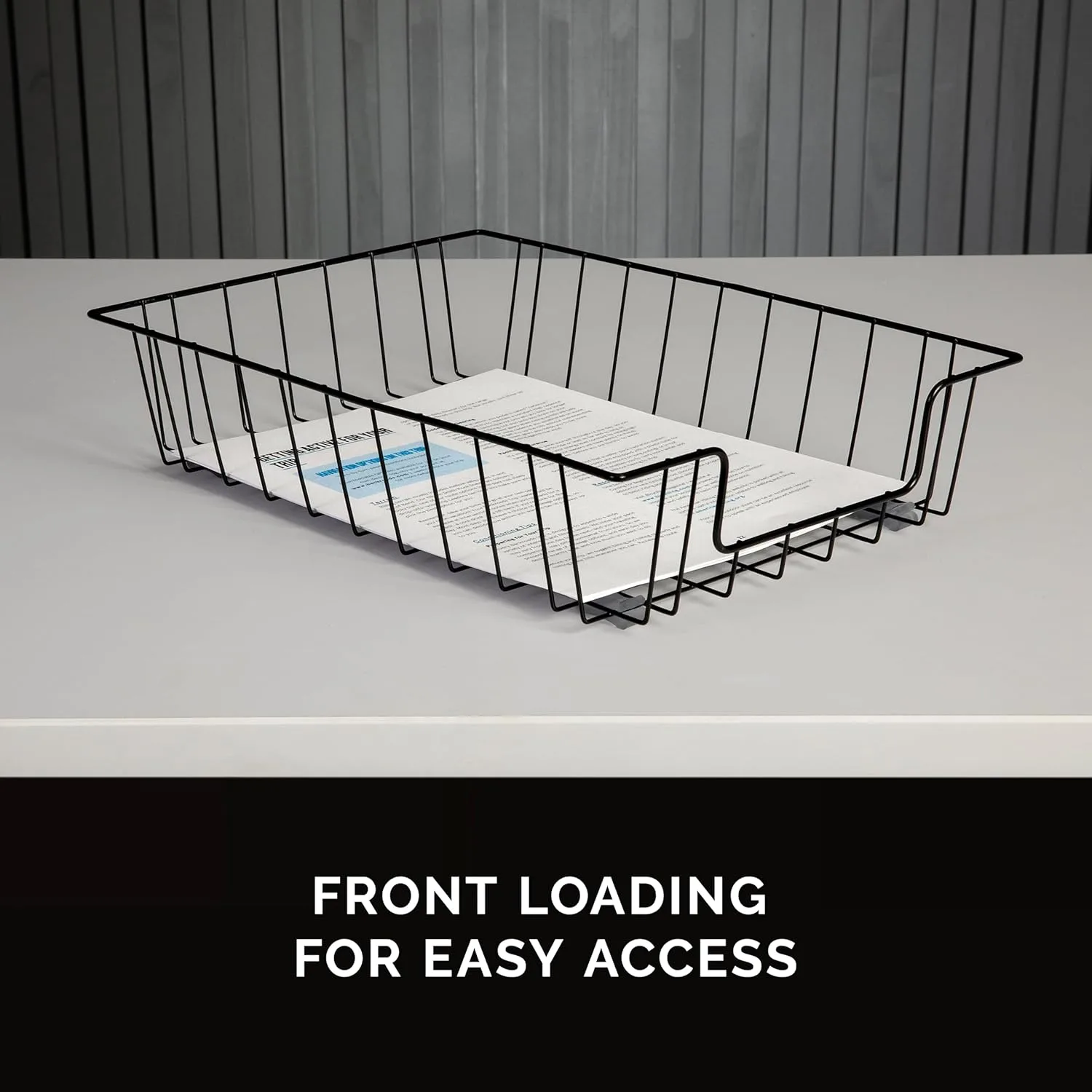 Fellowes Workstation Legal Size Wire Desk Tray, Black, 5" Deep (65112)