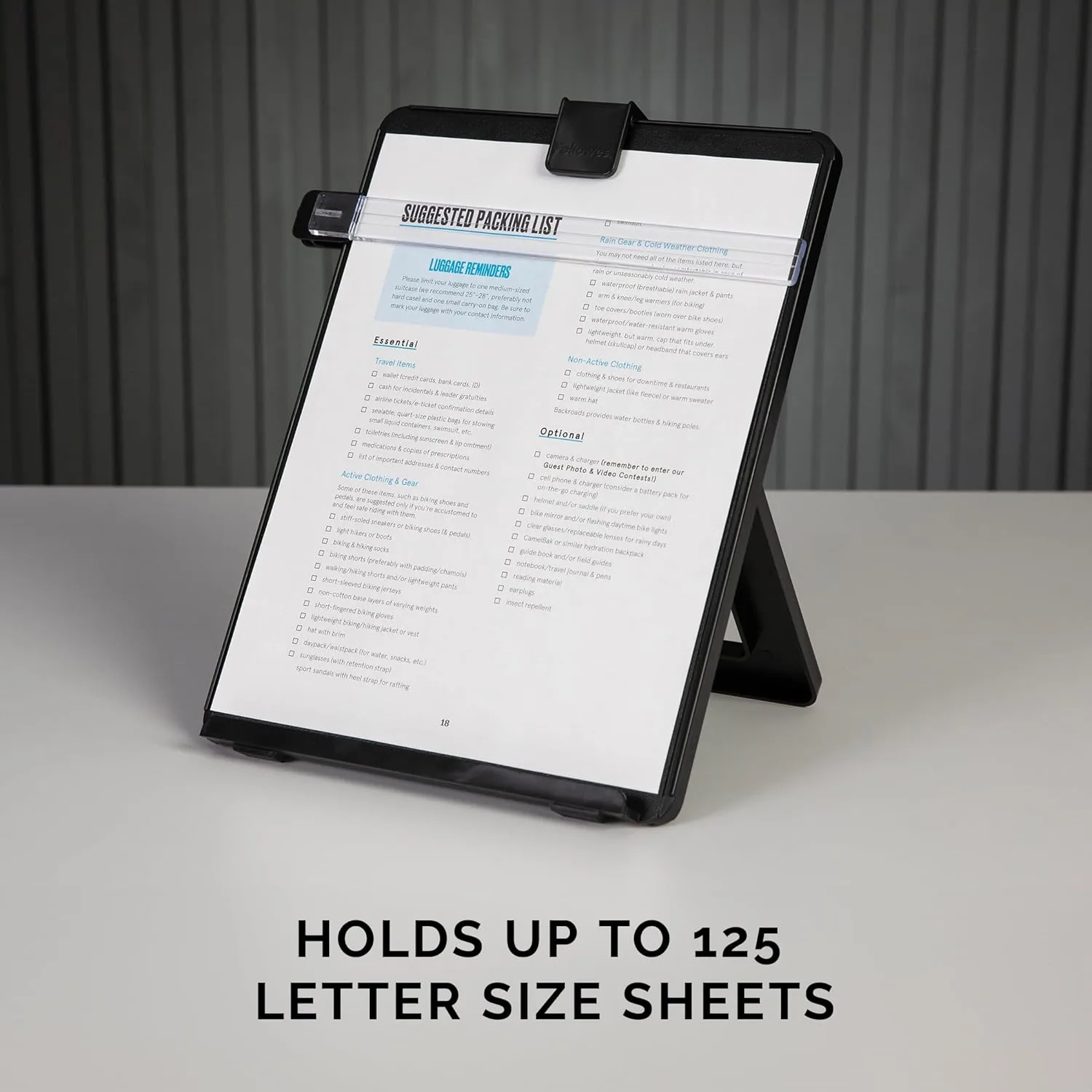 Fellowes Letter Sized Non-Magnetic Copyholder, Black (21106), 7.38 x 10.13 x 11.25 inches