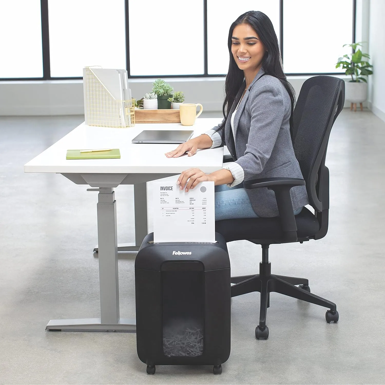 Fellowes LX85 Cross Cut 12-Sheet Home Office Paper Shredder with SafeSense, Black