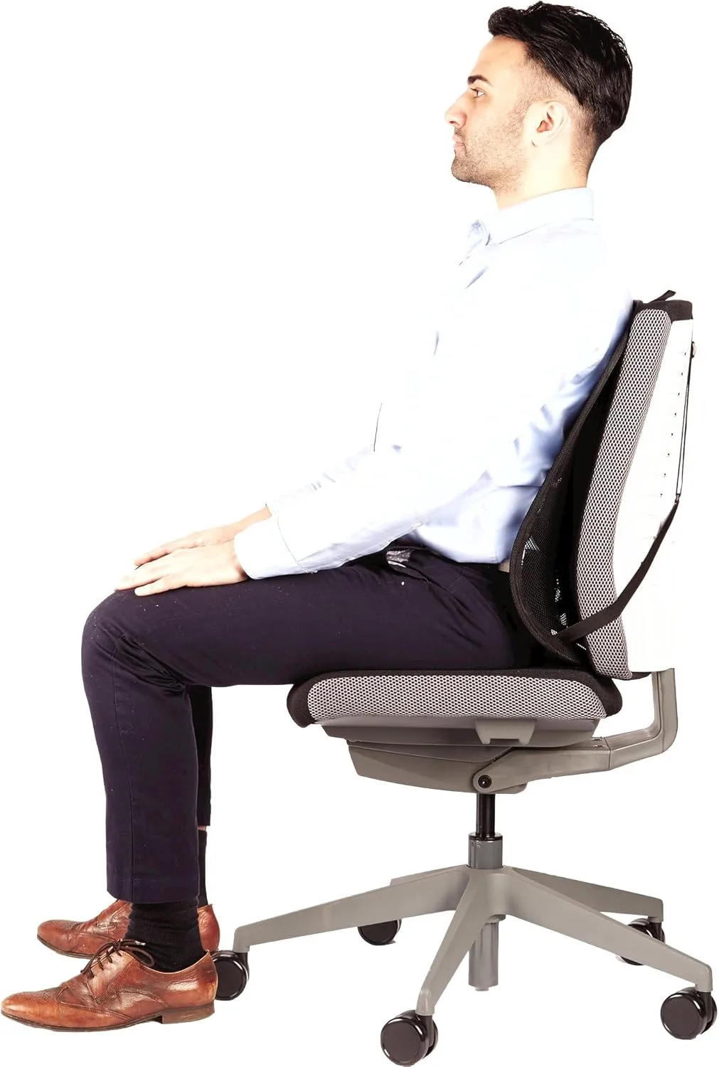 Fellowes Office Suites Mesh Back Support - Fellowes Office Suites Mesh Back Support - Strap Mount - Black - Mesh Fabric