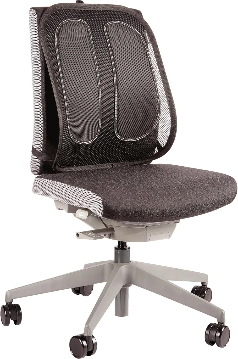 Fellowes Office Suites Mesh Back Support - Fellowes Office Suites Mesh Back Support - Strap Mount - Black - Mesh Fabric