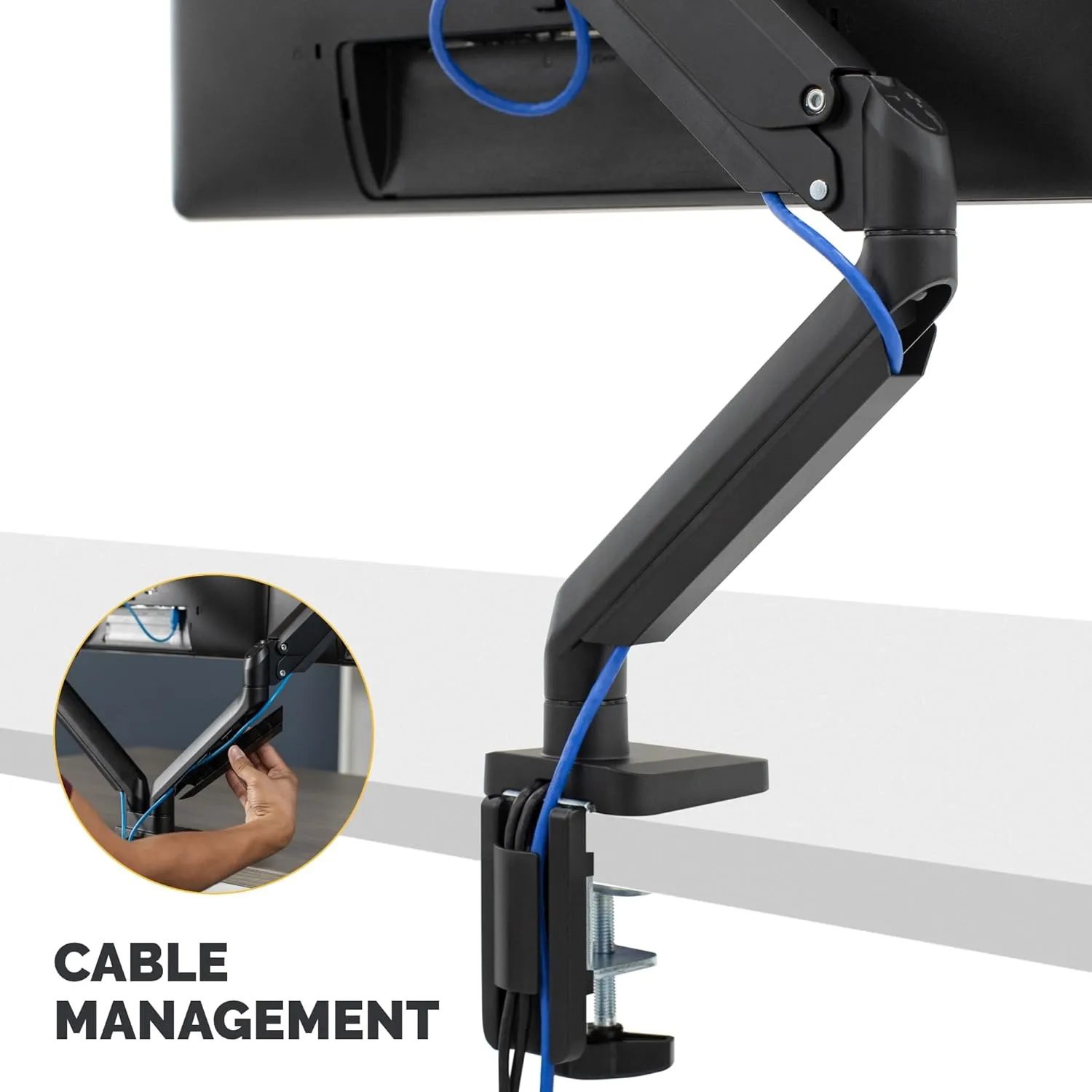 Fellowes Platinum Series Single Monitor Arm for 40-Inch Monitors, Full Motion, 360° Rotation