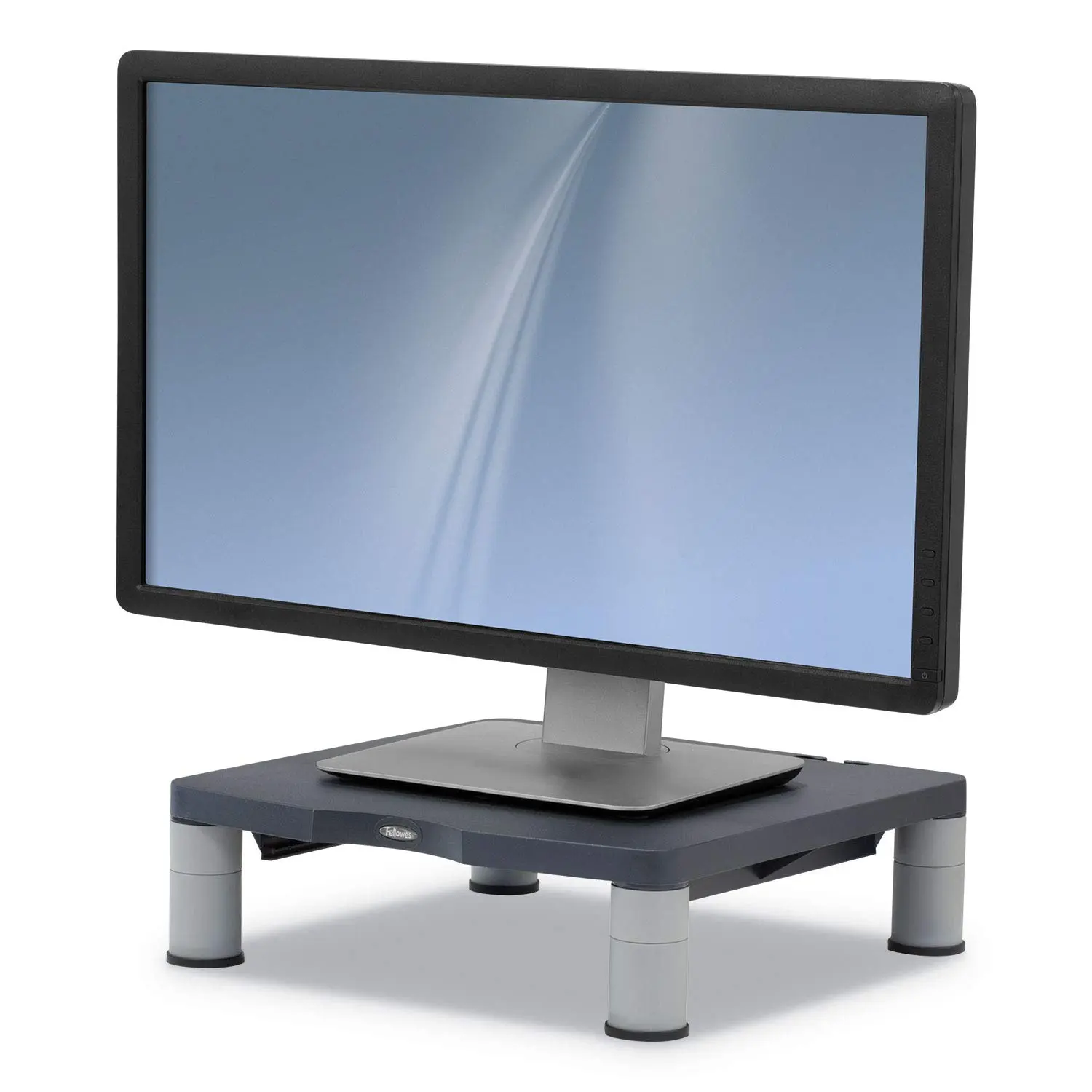 Fellowes Monitor Riser, 4inH x 13 1/8inW x 13 1/2inD, Graphite