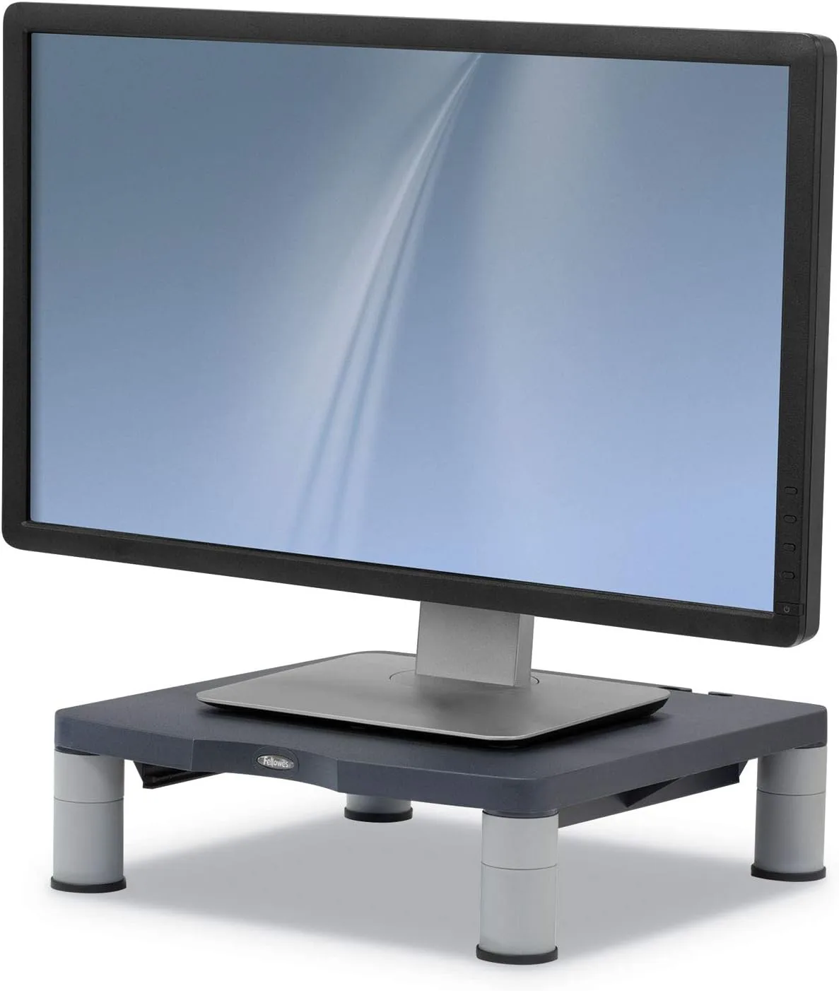 Fellowes Monitor Riser, 4inH x 13 1/8inW x 13 1/2inD, Graphite