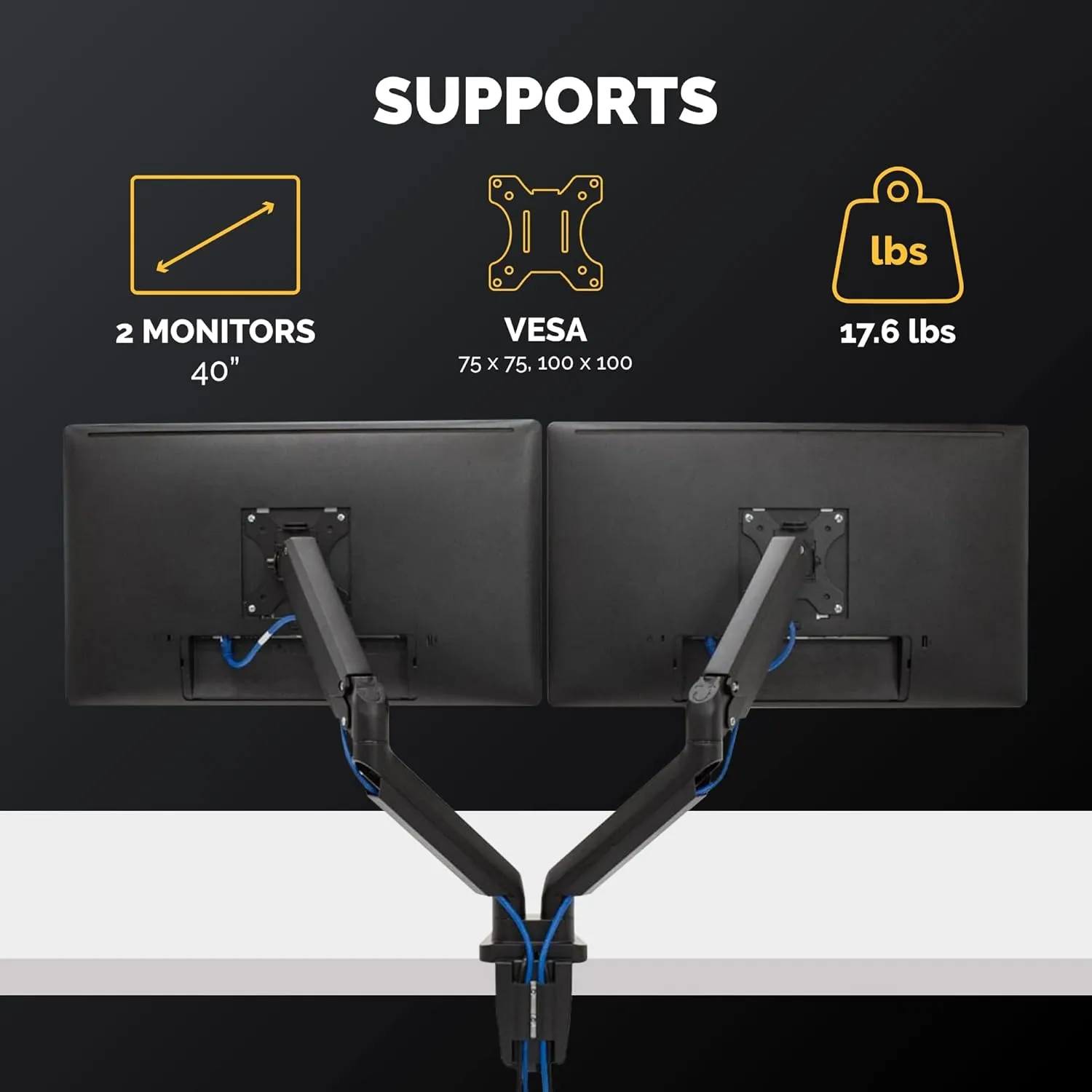 Fellowes Platinum Series Monitor Arm for 40-Inch Monitors, Full Motion, VESA Mount, USB Ports, Ergonomic