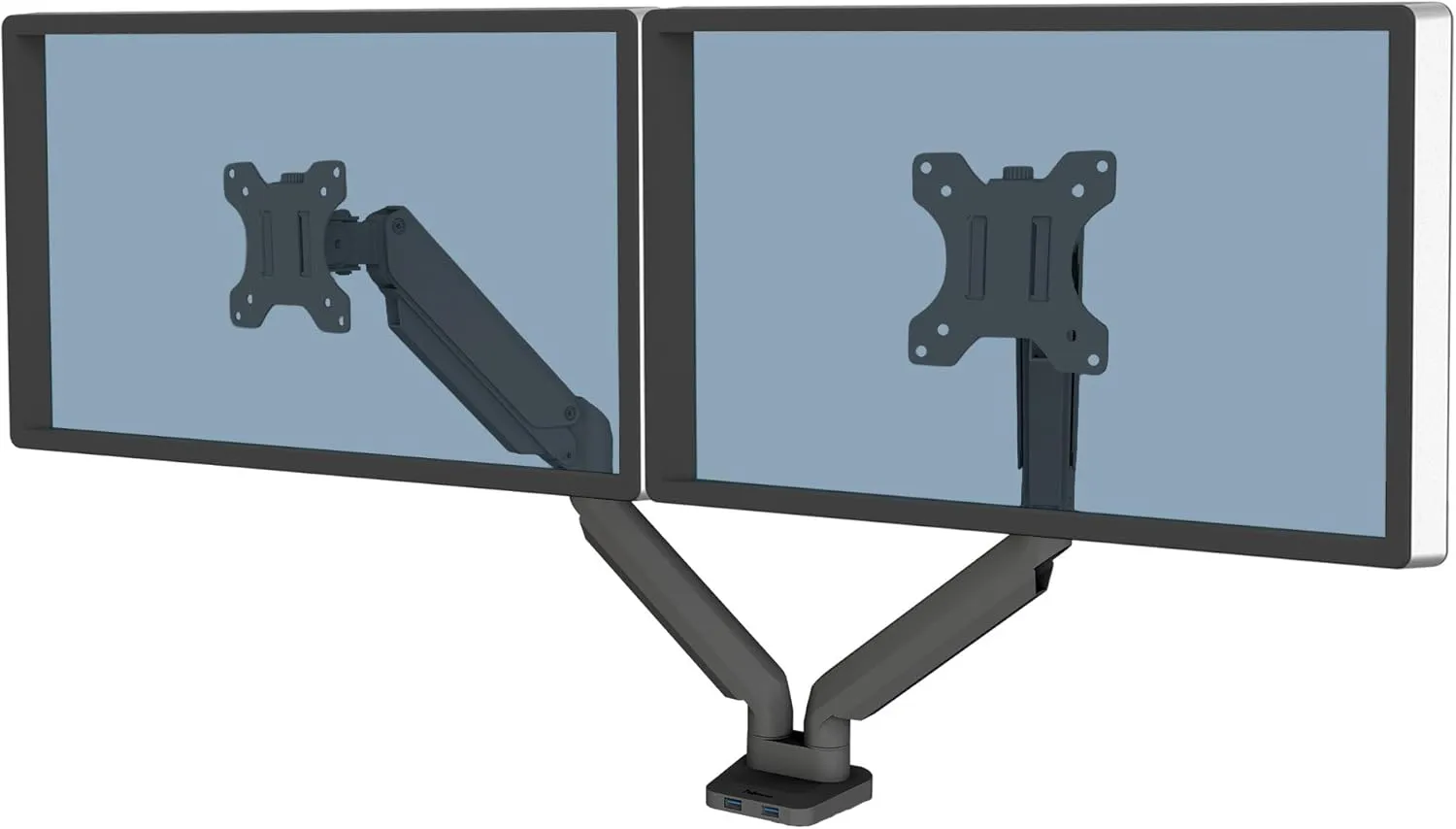 Fellowes Platinum Series Monitor Arm for 40-Inch Monitors, Full Motion, VESA Mount, USB Ports, Ergonomic