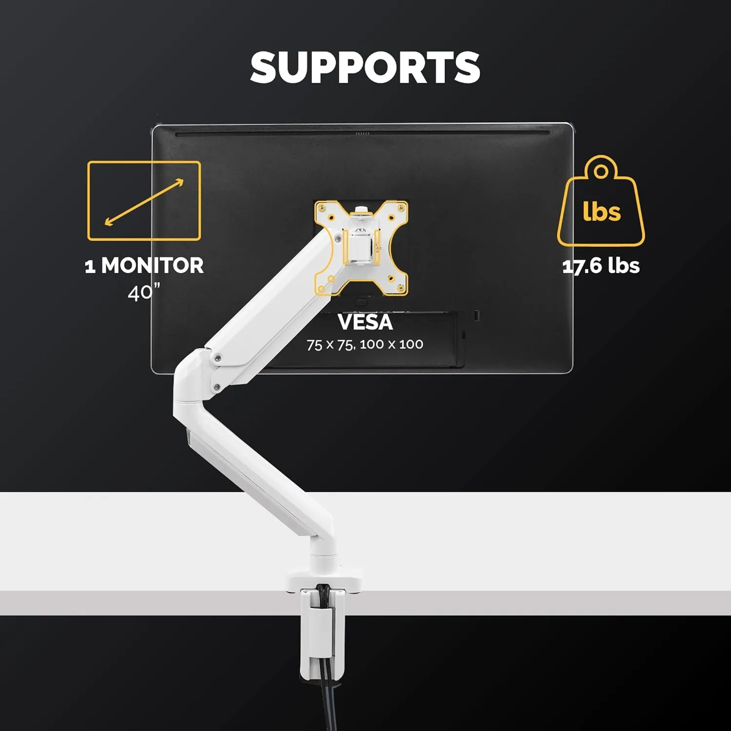 Fellowes Platinum Series Monitor Arm for 40-Inch Monitors, Full Motion, VESA Mount, USB Ports, Ergonomic