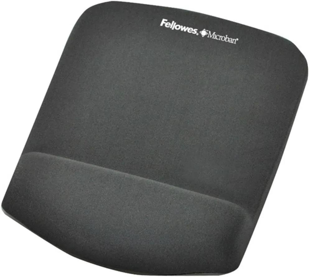 Fellowes PlushTouch Foam Mouse Pad Wrist Support with MICROBAN - Graphite (9252201) Graphite 9.3L x 7.3W inches