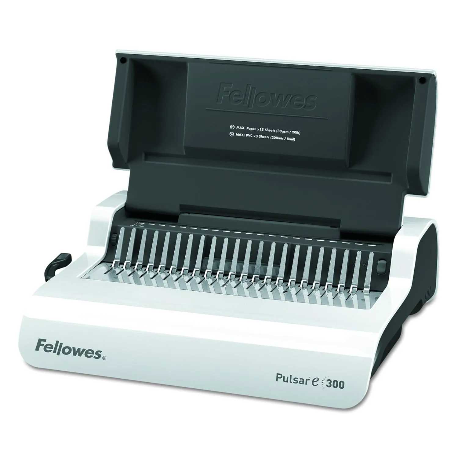 Fellowes Pulsar E Electric Comb Binding Machine with Starter Kit, White/Black (5216701)