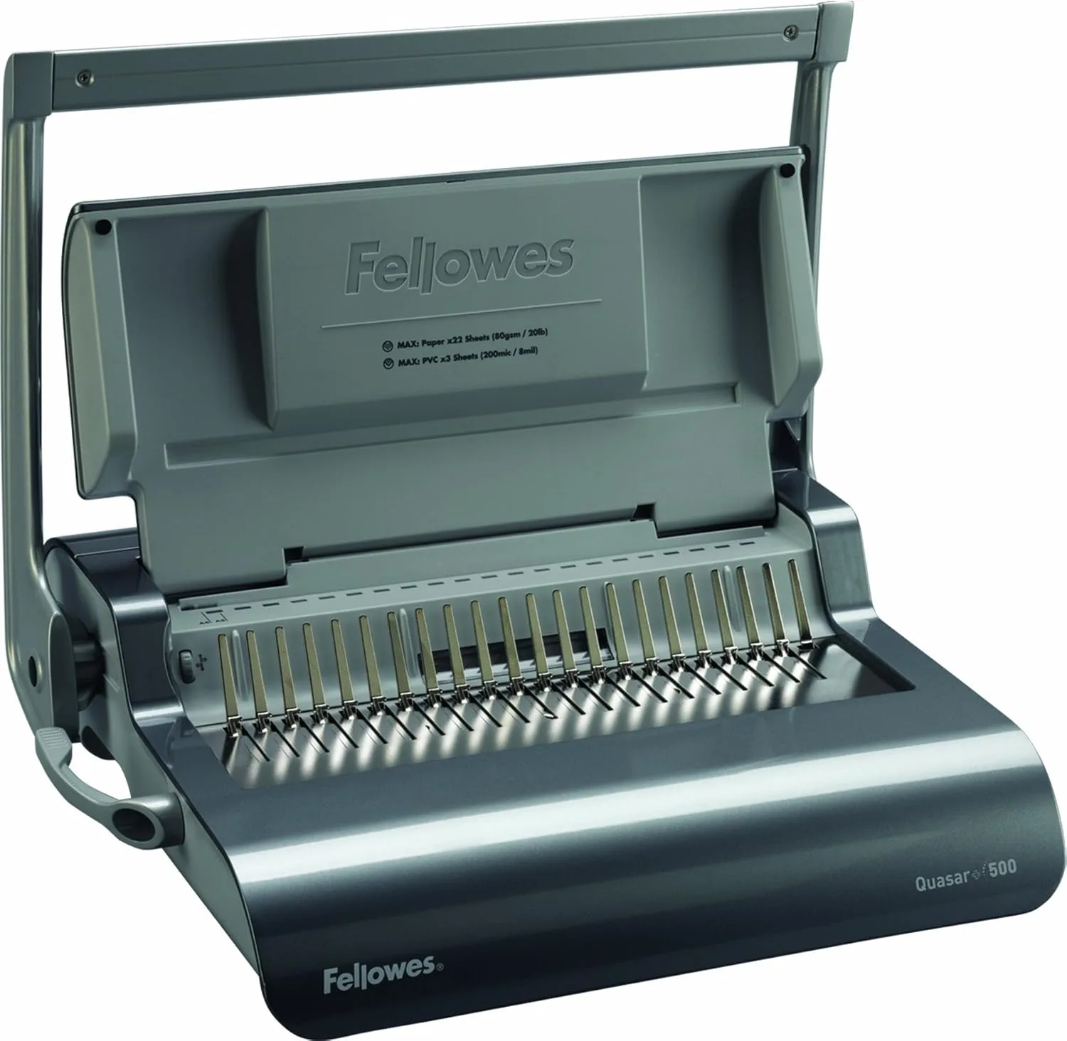 Fellowes Quasar+ 500 Manual Comb Binding Machine, 500 Sheet Capacity