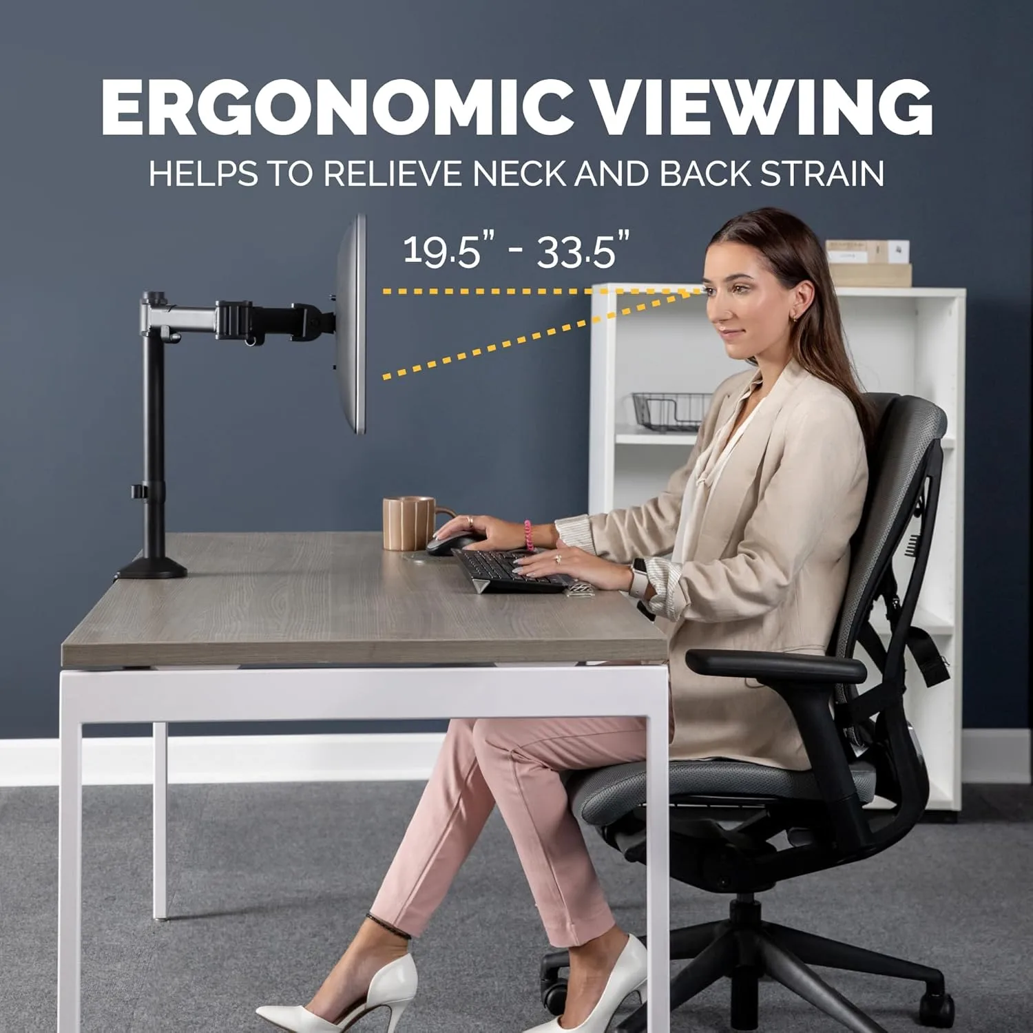 Fellowes Reflex Series Adjustable Monitor Arm with VESA Mount