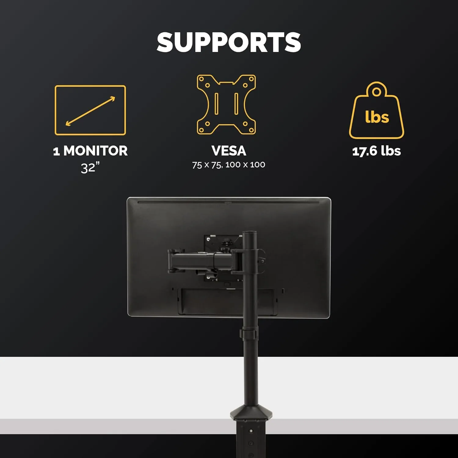 Fellowes Reflex Series Adjustable Monitor Arm with VESA Mount
