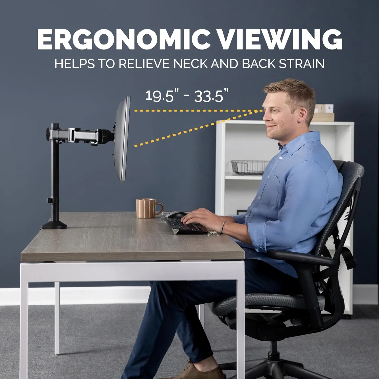 Fellowes Reflex Series Adjustable Monitor Arm with VESA Mount