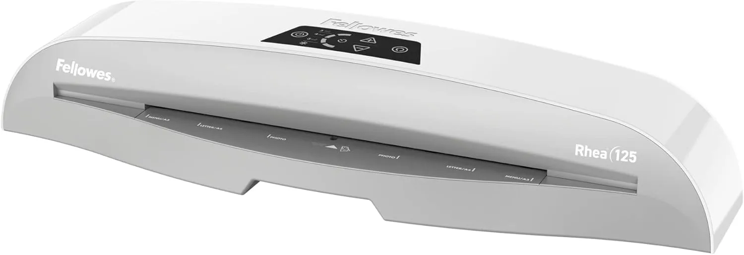 Fellowes Rhea Laminator With Pouch Starter Kit, 12.5" Width, White/Gray