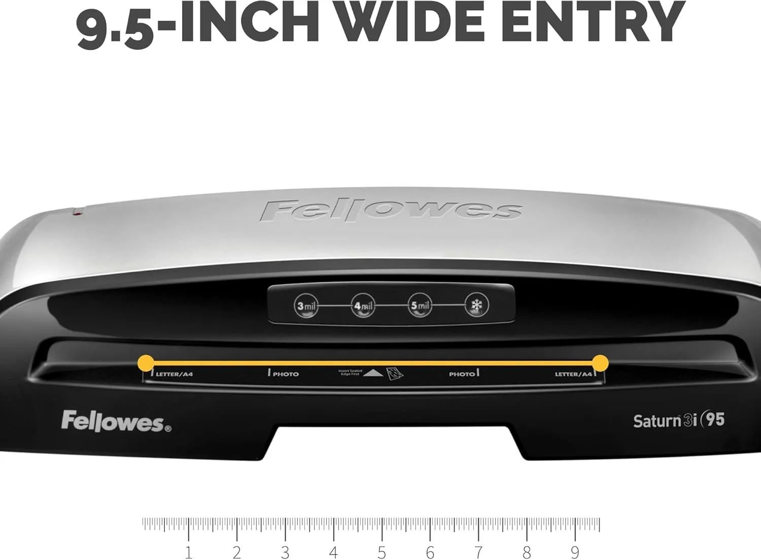 Fellowes Saturn 3i 95 Thermal Laminator Machine for Home or Office with Pouch Starter Kit, 9.5 inch, Fast Warm-Up