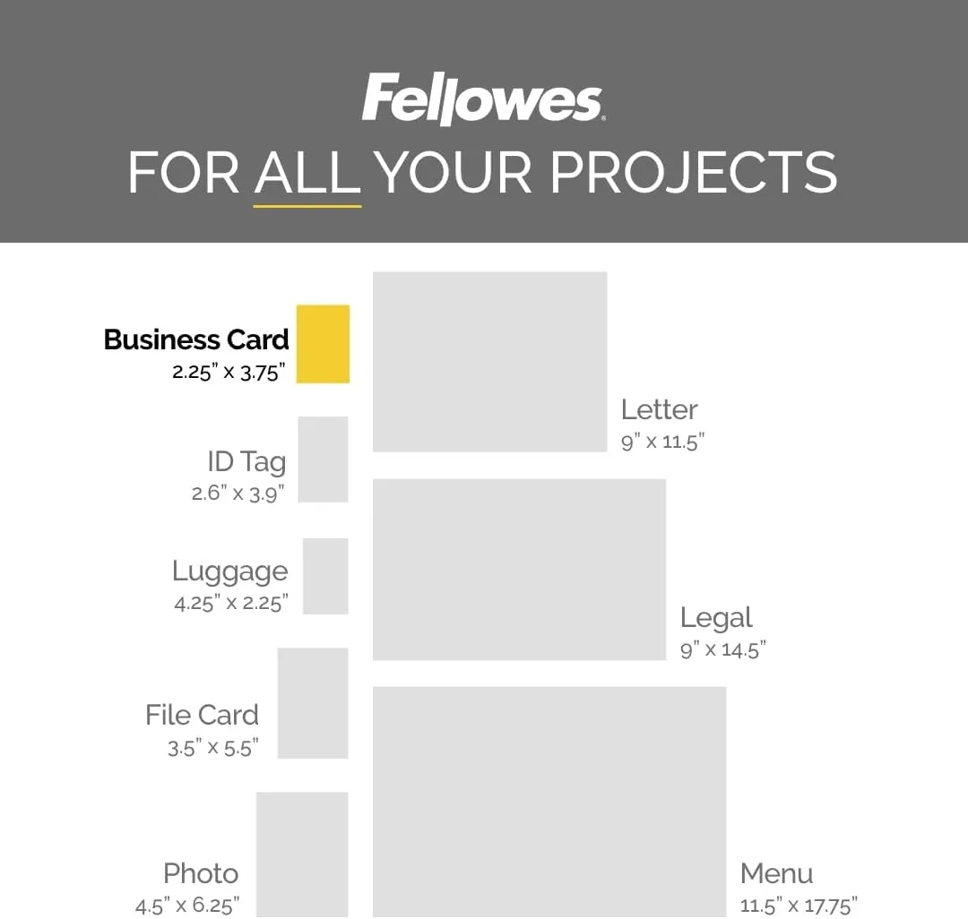 Fellowes Self-Adhesive Pouches, Business Card Size, 5 Mil, 5 Pack (5220101)