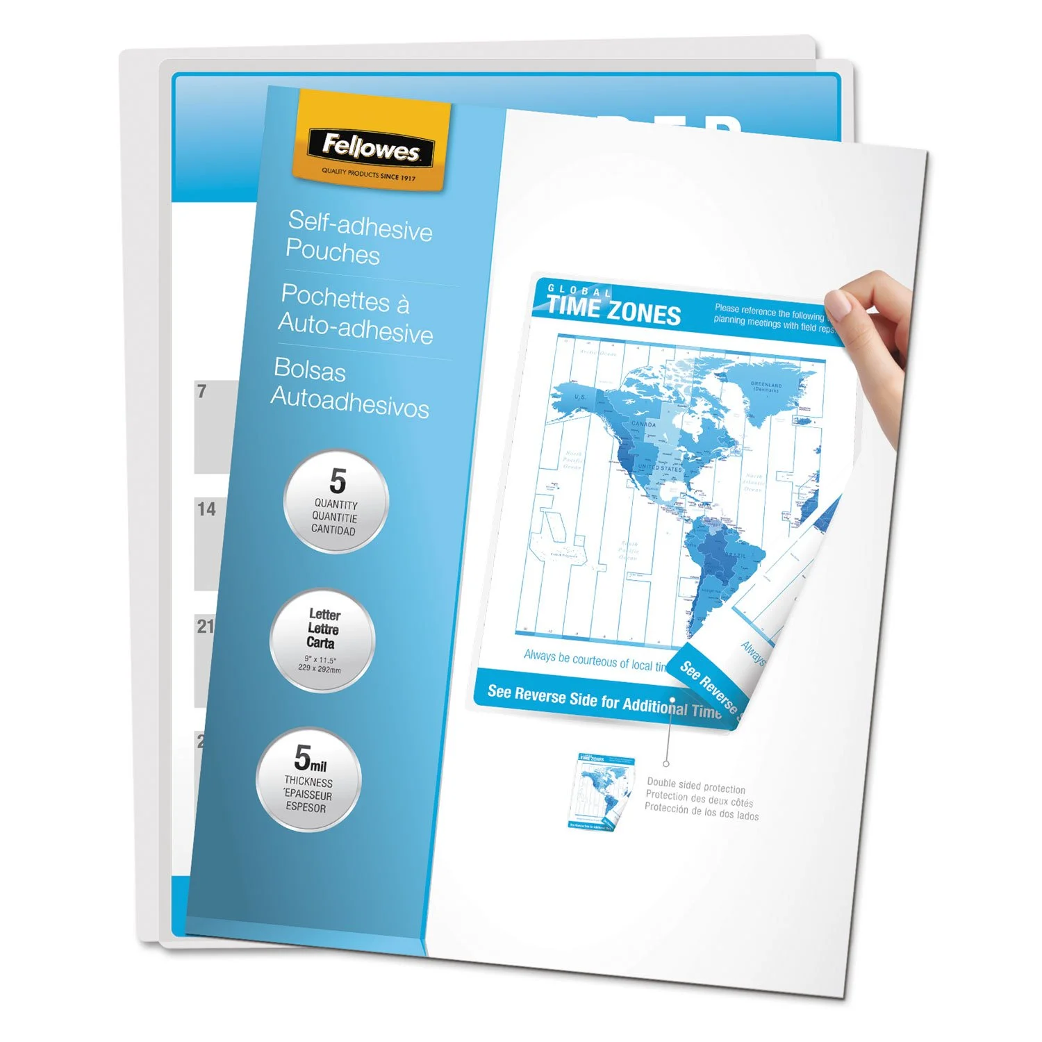 Fellowes Self-Adhesive Letter Laminating Pouches ,5 Pack (52205) 5 Pack 5 Mil