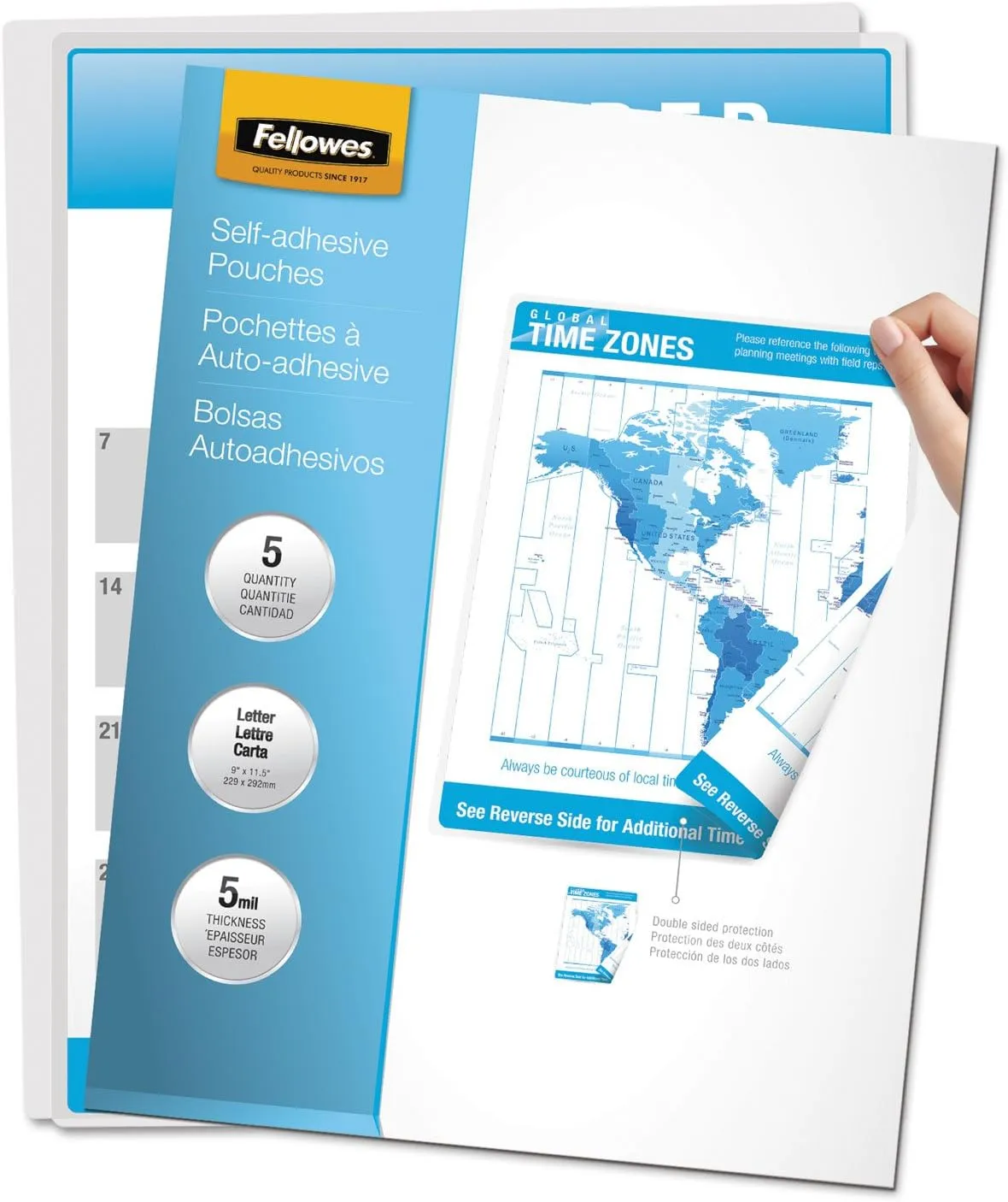 Fellowes Self-Adhesive Letter Laminating Pouches ,5 Pack (52205) 5 Pack 5 Mil