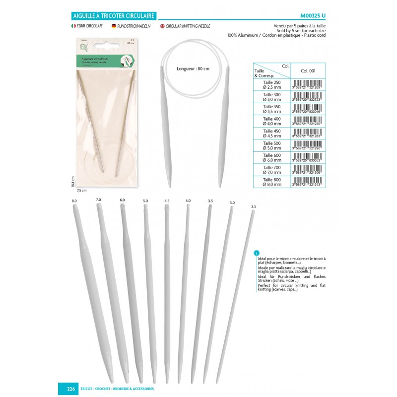 Ferri Circolari Classici Cavo 80 cm