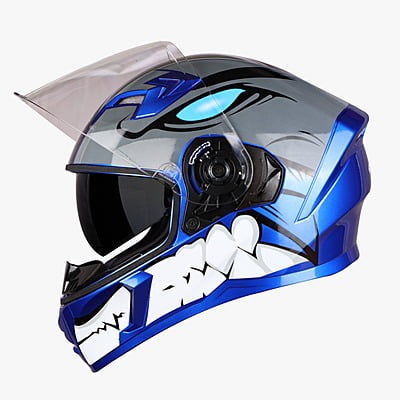 STEELBIRD SBA-21 ISS BORN READY GLOSSY Y.BLUE C/V (L)