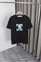 Playera Off-White Flechas y Personaje 3D en Azul