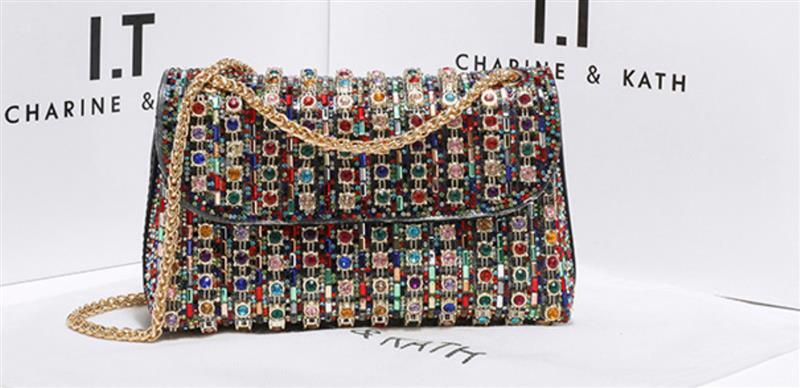 RHINESTONE CHAIN BAG