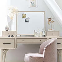 LOUIS MID CENTURY MODERN  DRESSING TABLE IN WHIITE LACQUER FINISH