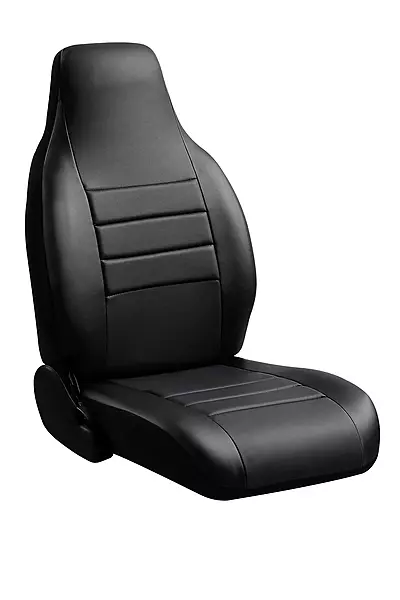 Fia SL67-34 BLK/BLK Custom Fit Front Seat Cover Bucket Seats - Leatherette (Solid Black)