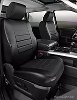 Fia SL67-34 BLK/BLK Custom Fit Front Seat Cover Bucket Seats - Leatherette (Solid Black)