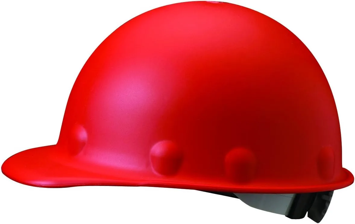 Fibre-Metal by Honeywell P2ARW15A000 Super Eight Ratchet Fiber Glass Cap Style Hard Hat, Red, Medium
