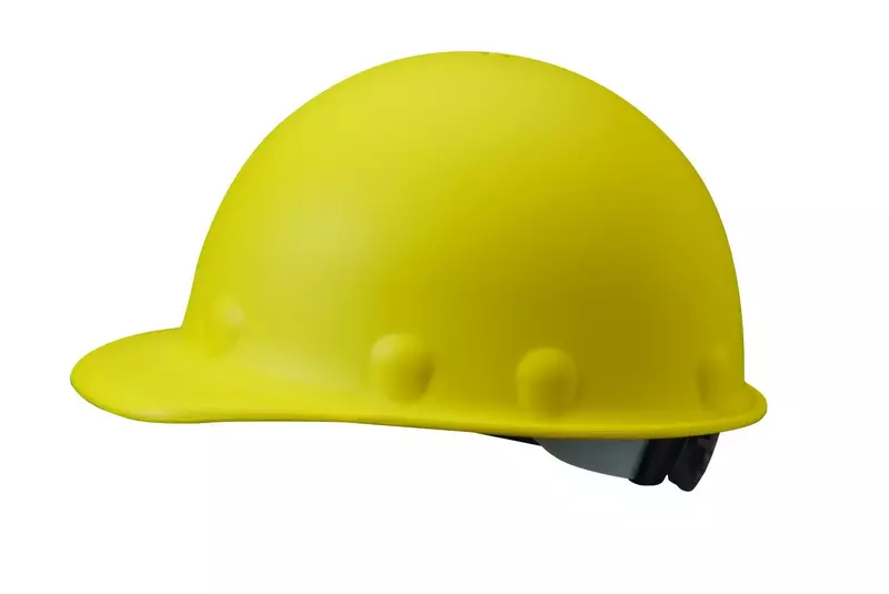 Fibre-Metal by Honeywell P2ARW02A000 Super Eight Ratchet Fiber Glass Cap Style Hard Hat, Yellow, Medium