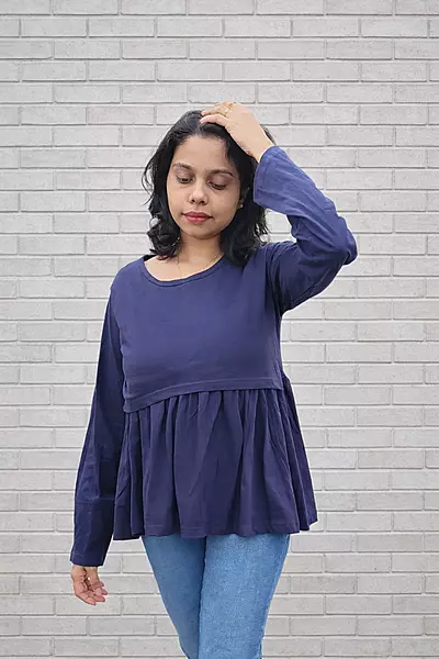 Peplum Blue Full Hand