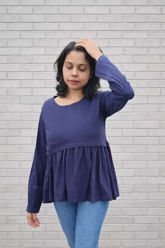 Peplum Blue Full Hand
