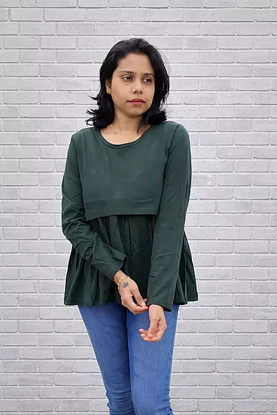 Peplum Green Full Hand