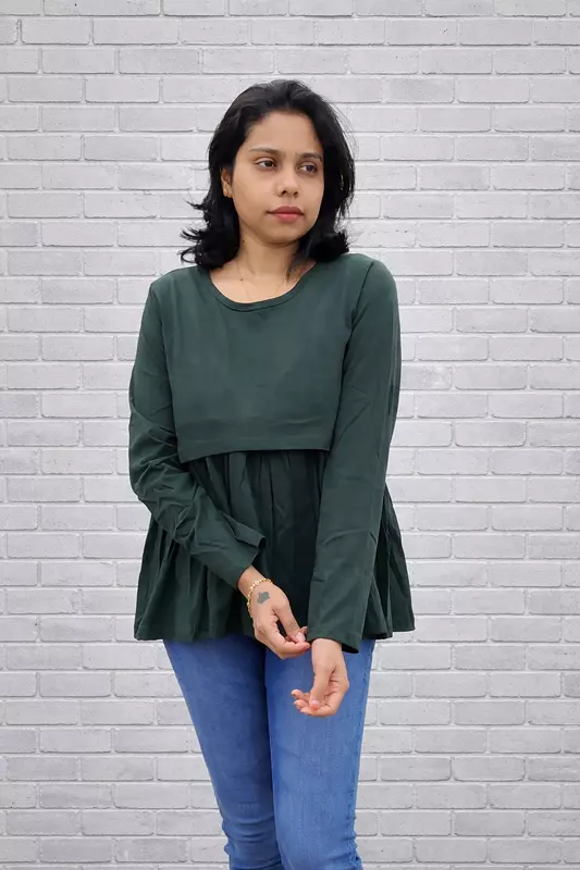 Peplum Green Full Hand